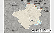 Shaded Relief 3D Map of Suwalki I, darken, semi-desaturated