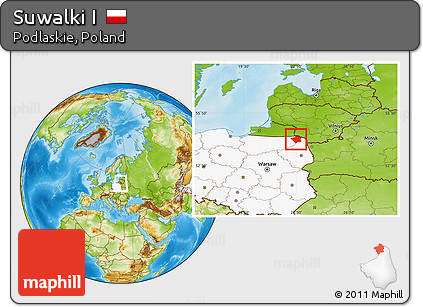 Physical Location Map of Suwalki I, highlighted country