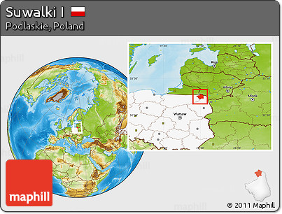Physical Location Map of Suwalki I, highlighted country