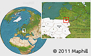 Satellite Location Map of Suwalki I, highlighted country