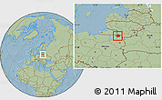 Savanna Style Location Map of Suwalki I, hill shading