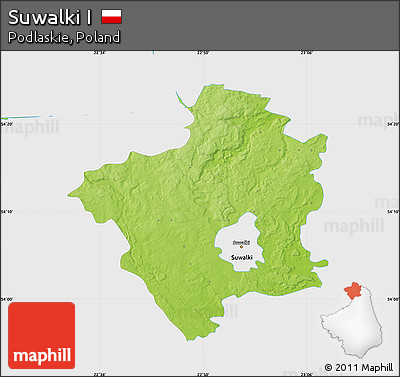 Physical Map of Suwalki I, single color outside
