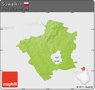 Physical Map of Suwalki I, single color outside