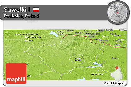 Physical Panoramic Map of Suwalki I