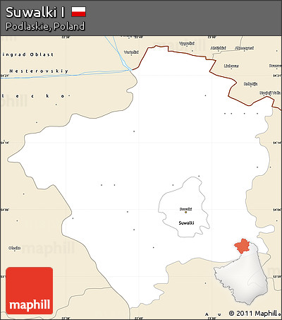 Classic Style Simple Map of Suwalki I