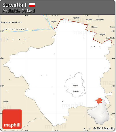Classic Style Simple Map of Suwalki I