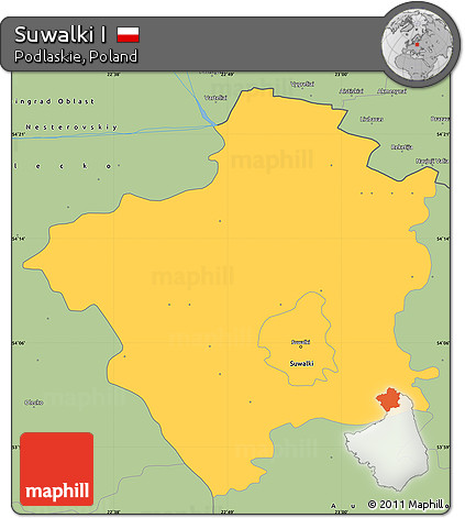 Savanna Style Simple Map of Suwalki I