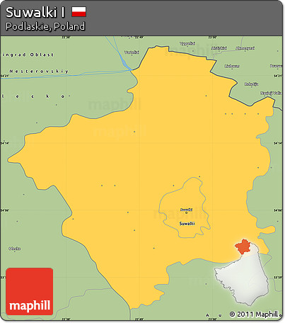 Savanna Style Simple Map of Suwalki I
