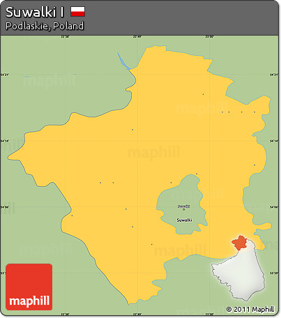 Savanna Style Simple Map of Suwalki I, single color outside
