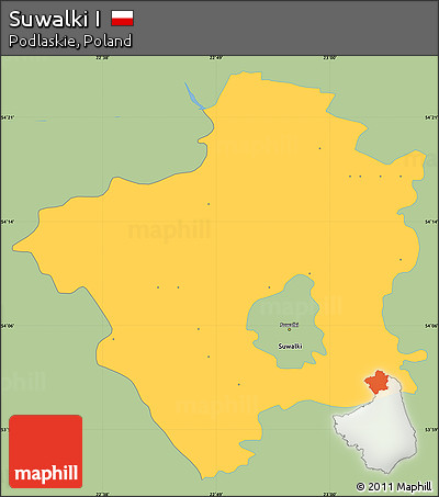 Savanna Style Simple Map of Suwalki I, single color outside