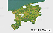 Satellite 3D Map of Slupsk I, single color outside