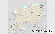 Shaded Relief 3D Map of Slupsk I, desaturated