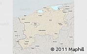 Shaded Relief 3D Map of Slupsk I, semi-desaturated
