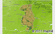 Satellite 3D Map of Tczew, physical outside