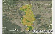 Satellite 3D Map of Tczew, semi-desaturated
