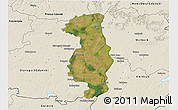 Satellite 3D Map of Tczew, shaded relief outside