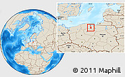 Shaded Relief Location Map of Tczew