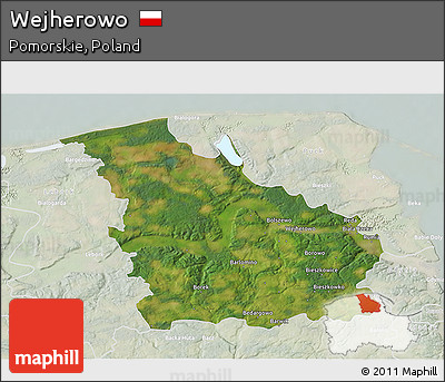 Satellite 3D Map of Wejherowo, lighten