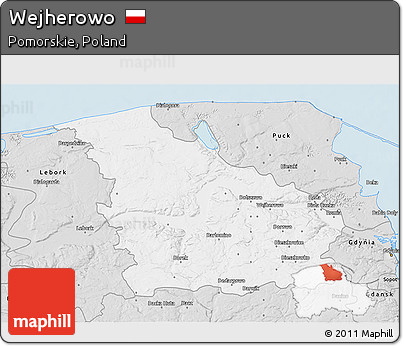 Silver Style 3D Map of Wejherowo