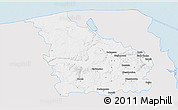 Silver Style 3D Map of Wejherowo, single color outside