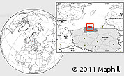 Blank Location Map of Wejherowo, highlighted country, highlighted parent region