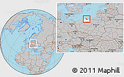 Gray Location Map of Wejherowo, highlighted parent region, within the entire country