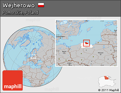 Gray Location Map of Wejherowo, highlighted parent region