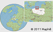 Savanna Style Location Map of Wejherowo, highlighted country, highlighted parent region, within the entire country