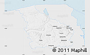 Silver Style Map of Wejherowo, single color outside