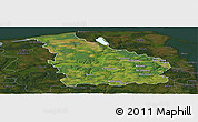 Satellite Panoramic Map of Wejherowo, darken