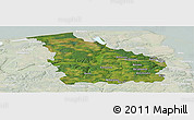 Satellite Panoramic Map of Wejherowo, lighten