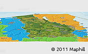 Satellite Panoramic Map of Wejherowo, political outside