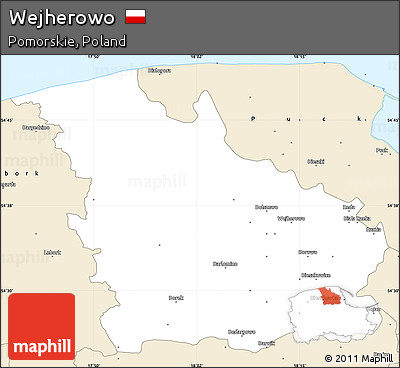 Classic Style Simple Map of Wejherowo