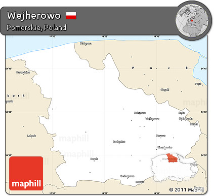 Classic Style Simple Map of Wejherowo