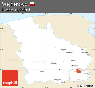 Classic Style Simple Map of Wejherowo, single color outside