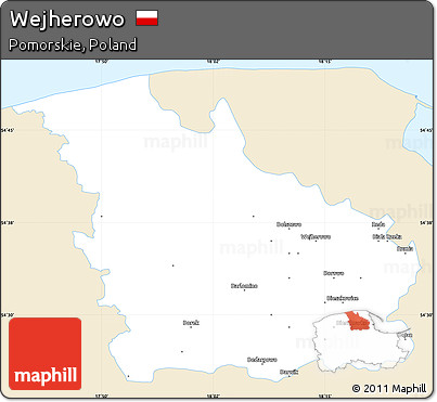 Classic Style Simple Map of Wejherowo, single color outside