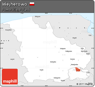 Silver Style Simple Map of Wejherowo