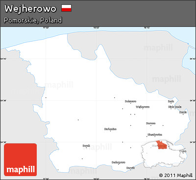Silver Style Simple Map of Wejherowo, single color outside