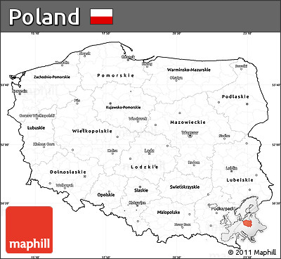 Blank Simple Map of Poland, cropped outside