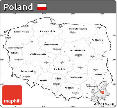 Blank Simple Map of Poland, cropped outside