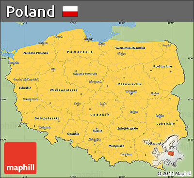 Savanna Style Simple Map of Poland, single color outside