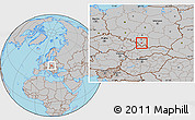 Gray Location Map of Bielsko-Biala