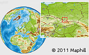 Physical Location Map of Bielsko-Biala