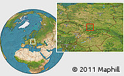 Satellite Location Map of Bielsko-Biala