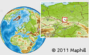 Physical Location Map of Katowice, highlighted parent region