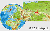Physical Location Map of Katowice