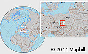 Gray Location Map of Knurow, highlighted parent region, within the entire country