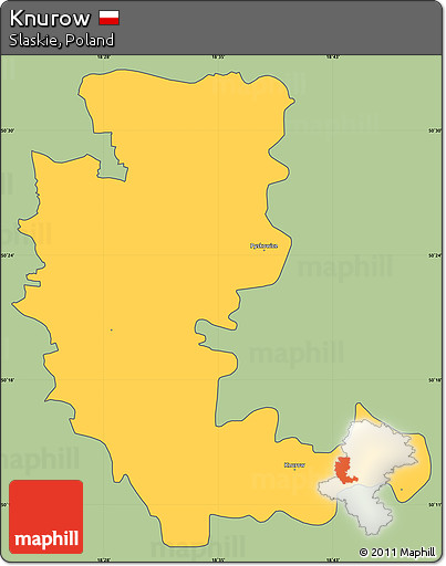 Savanna Style Simple Map of Knurow, cropped outside