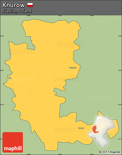 Savanna Style Simple Map of Knurow, cropped outside