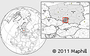 Blank Location Map of Ruda Slaska, highlighted country, highlighted parent region